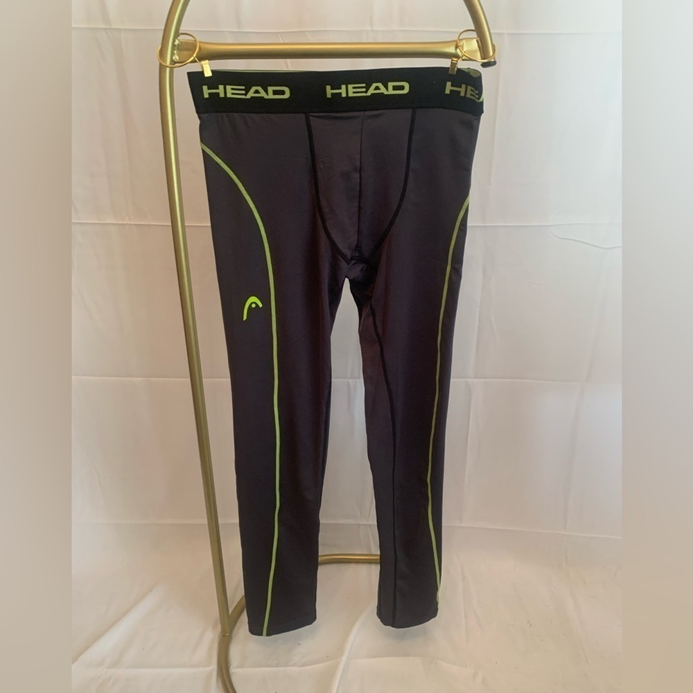 Head Mens Compression Leggings Size L Dark Gray Elastic Waist